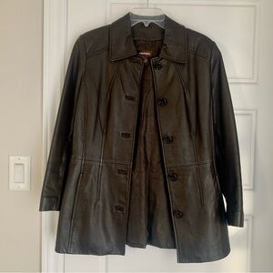 Danier Women's Dark Brown Genuine Leather Coat/ Jacket / Blazer